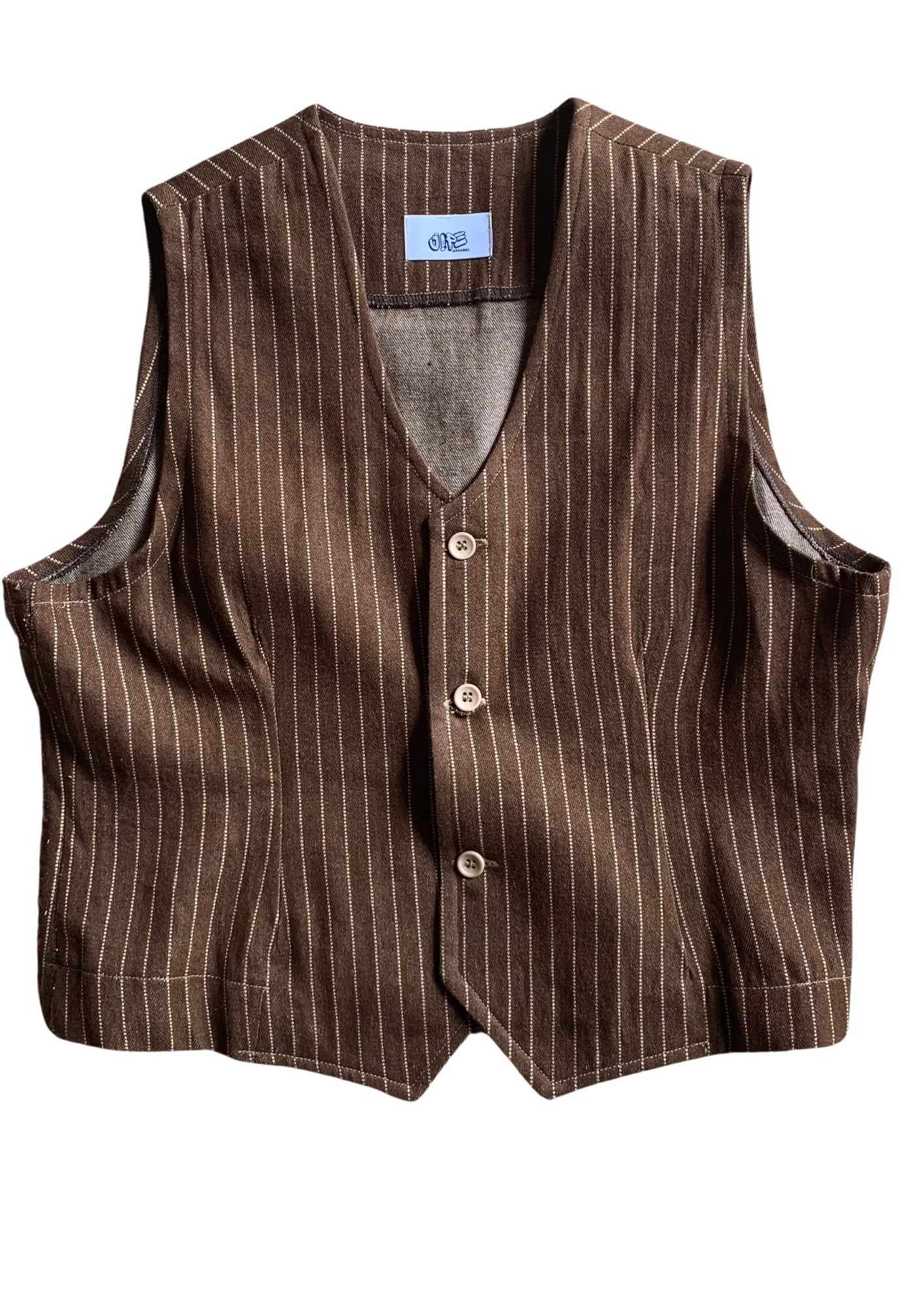 Striped Denim Waist Coat