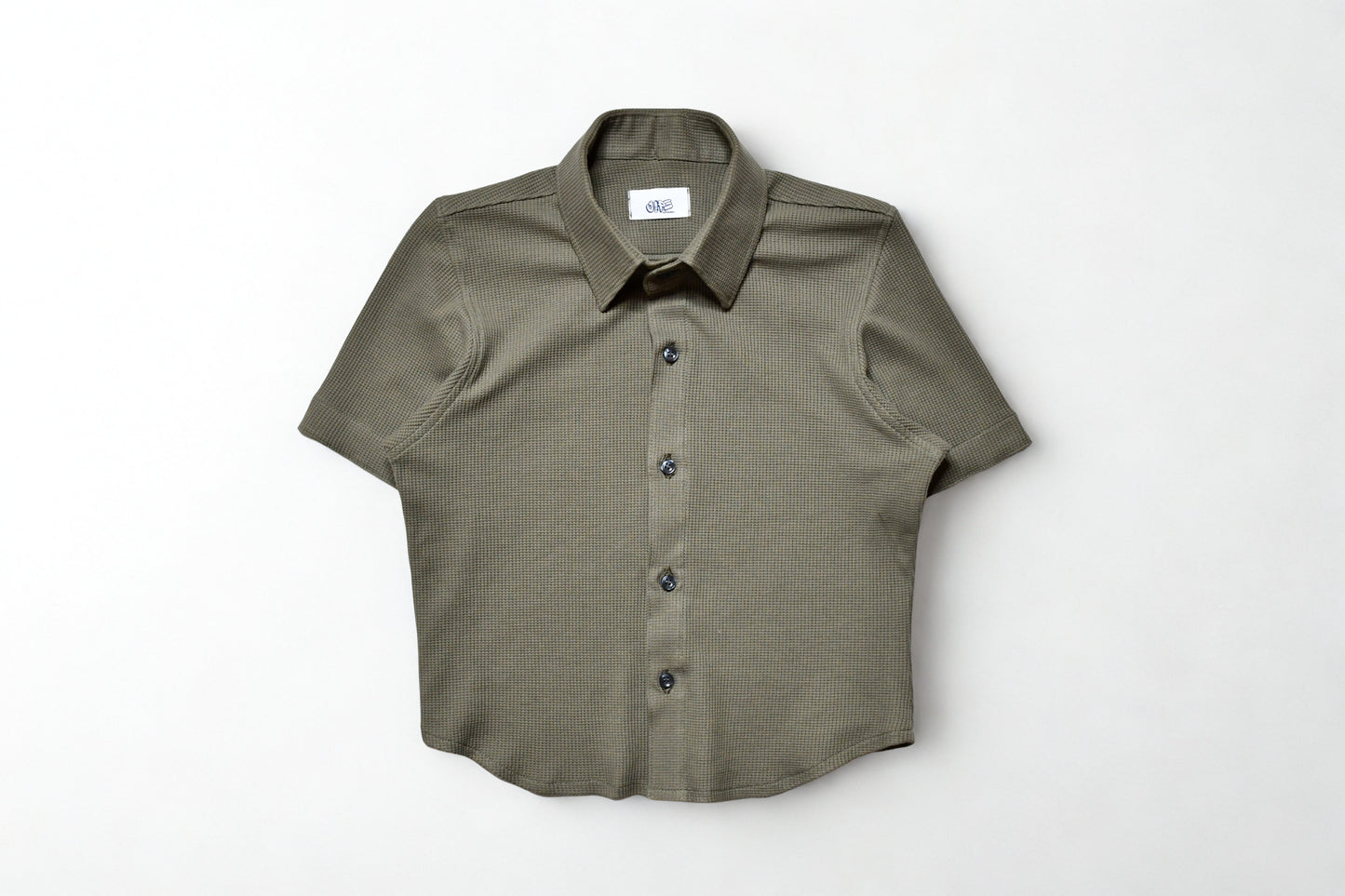 Cropped Textured Travel Shirt